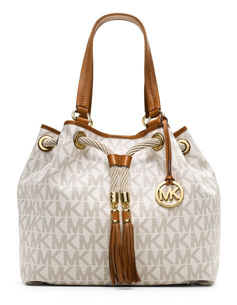 white tote bag michael kors|michael kors large monogram tote.